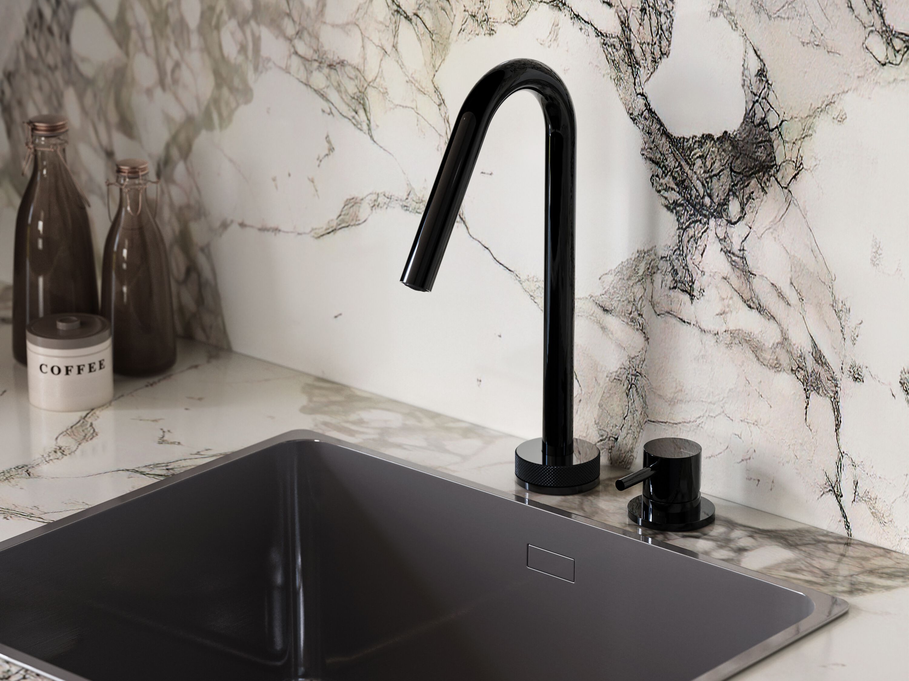 Смеситель для кухни из нержавеющей стали с поворотным изливом Fontealta Kitchen ARCH-00063027 - Вид №1