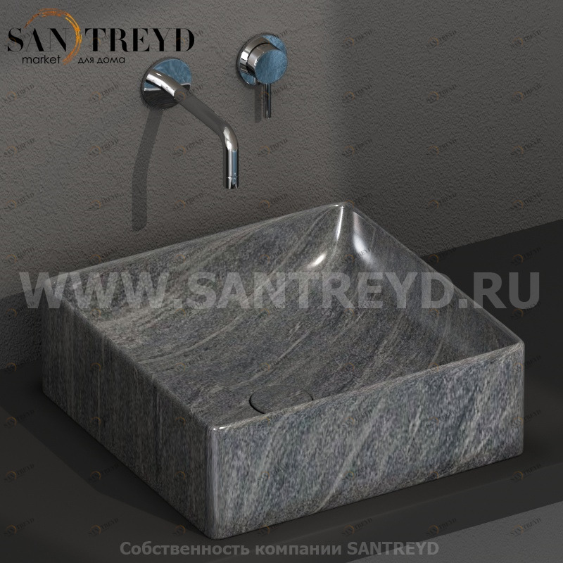 B6Q42SG Накладная раковина на столешницу  квадратная Ceramica Globo T-EDGE