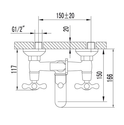 LM2102C Смеситель Standard для ванны LEMARK STANDARD - Вид №1