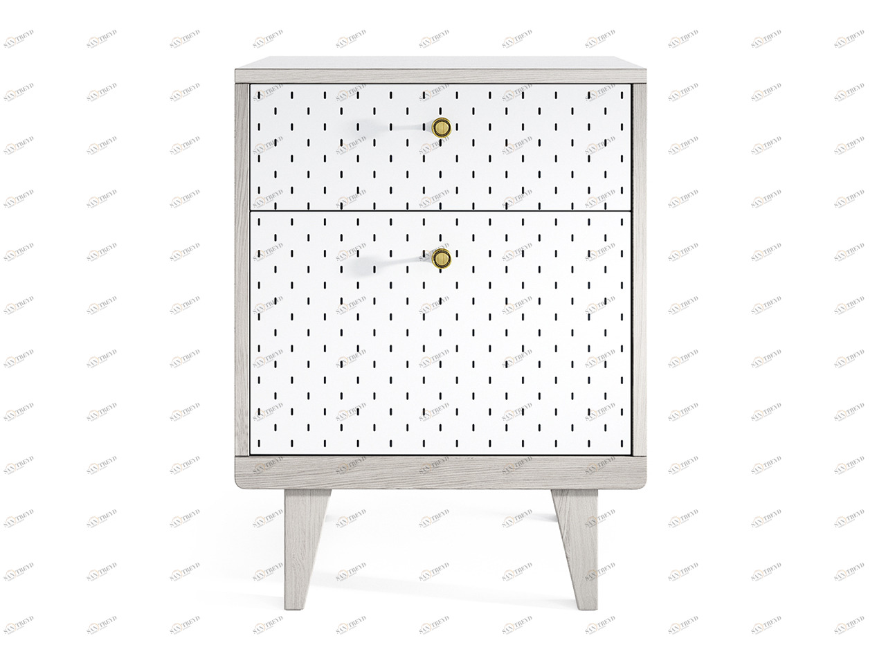 Тумбочка прикроватная беленый дуб с рисунком Thimon THE IDEA  210290 Белый 