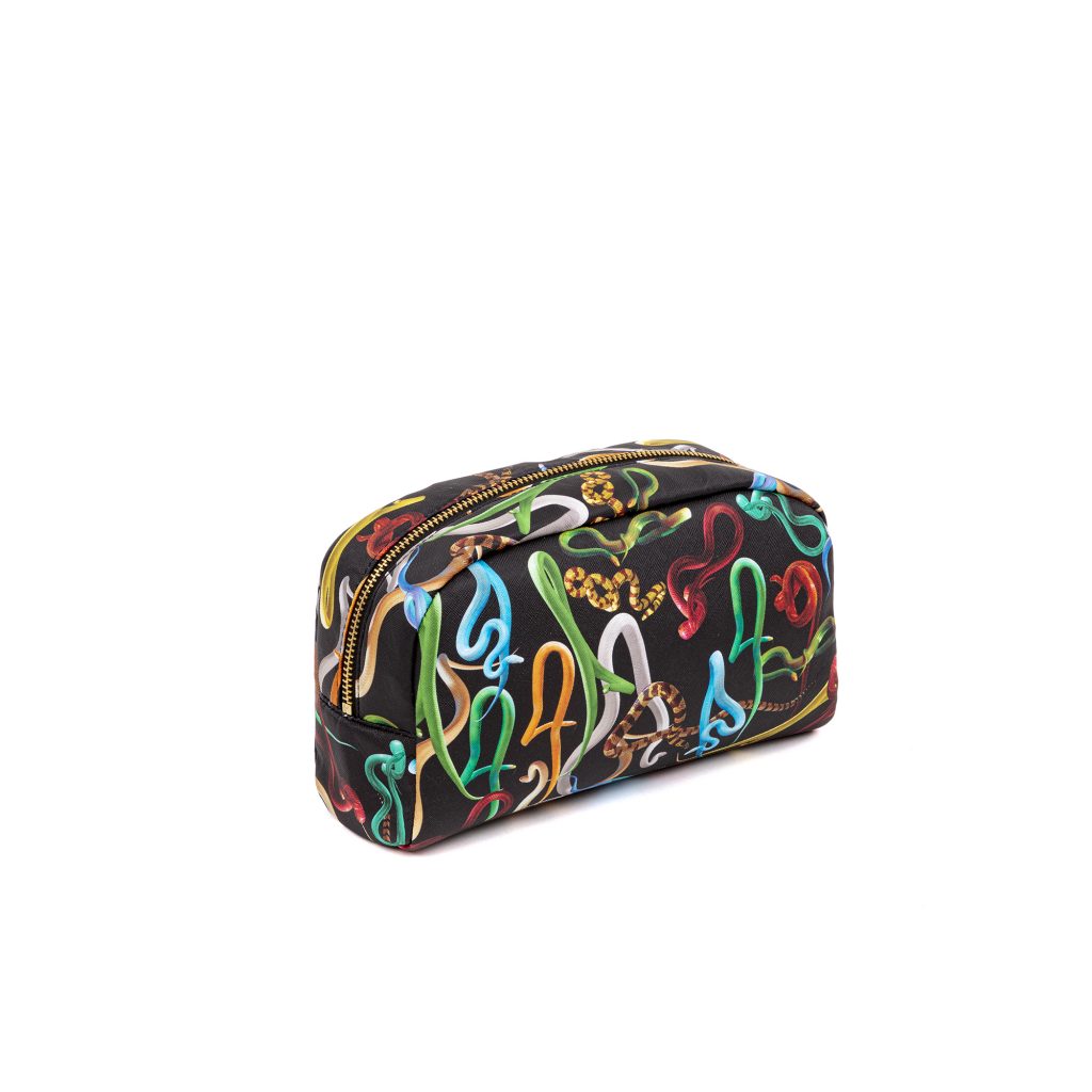 Косметичка кожаная 13х23 см черная Snakes SELETTI  00-3882486 Черный  - Вид №1