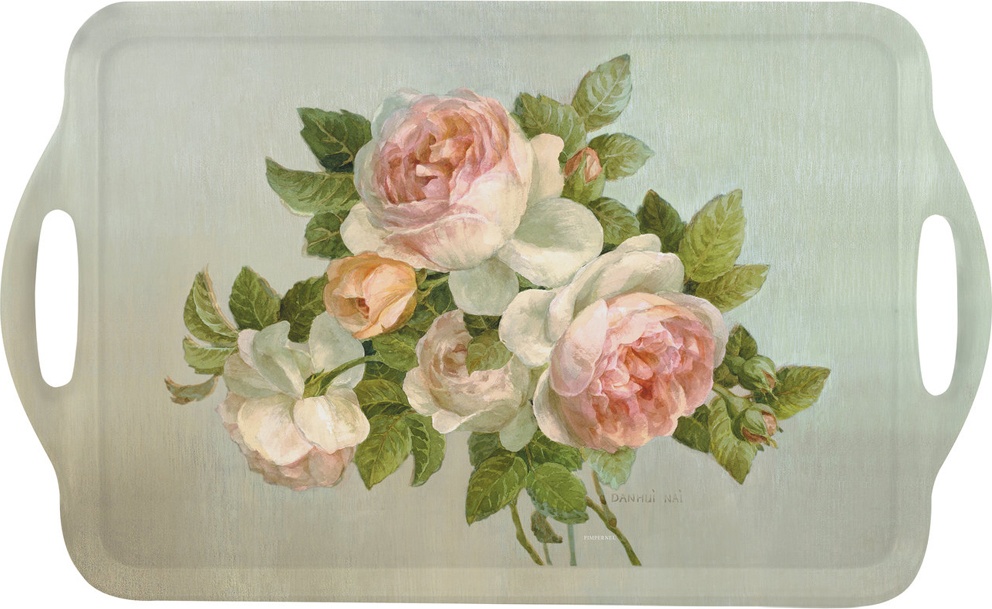 10637509 Pimpernel Поднос прямоугольный с ручками Pimpernel "Роза чайная" 48х29,5см Пластик 