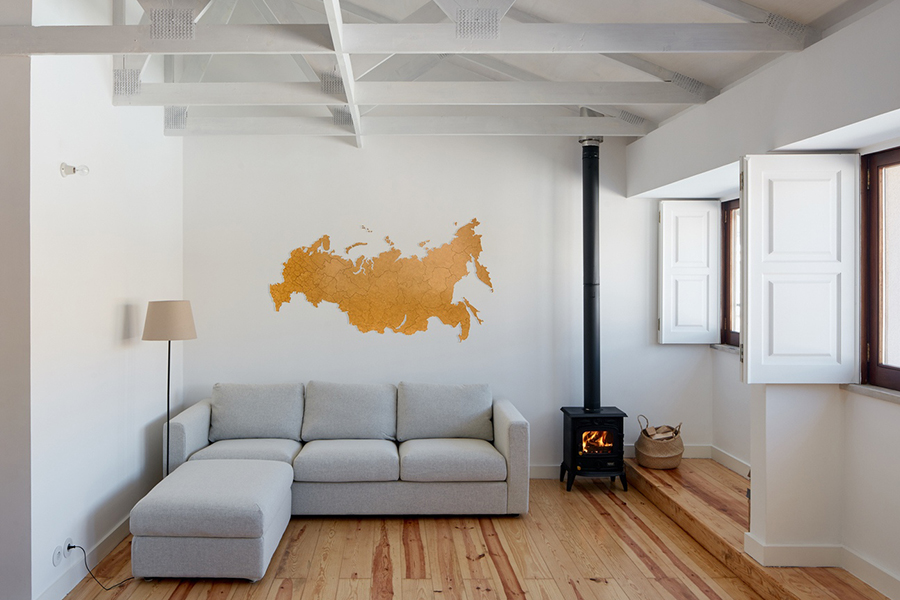 19-24 Карта-пазл wall decoration "российская федерация, 98х53 см коричневая Mimi  - Вид №1
