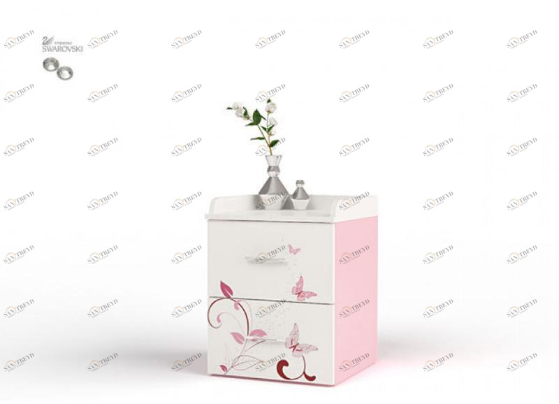 Тумба прикроватная ABC-KING Фея со стразами Сваровски розовая 4631149489867
