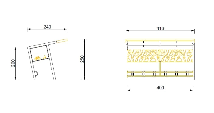 Стальной и поликарбонатный навес для велосипедов и мопедов CITYSì CROSS ARCH-00108240 - Вид №16
