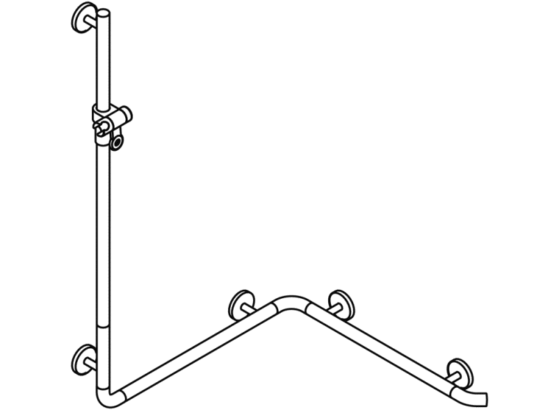 950.35.22051 Поручень для душа с держателем для душа теплое прикосновение HEWI Greifen  - Вид №2