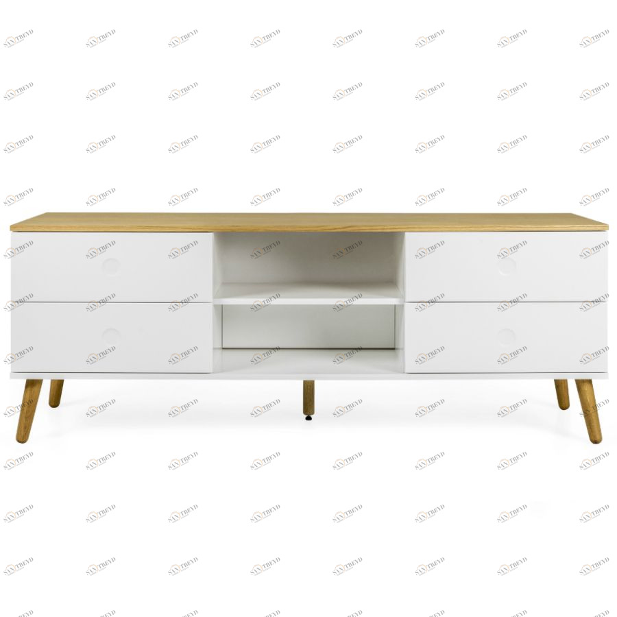 Тумба под ТВ Tenzo Dot, 60х162х43 см, дуб, белая 1664454