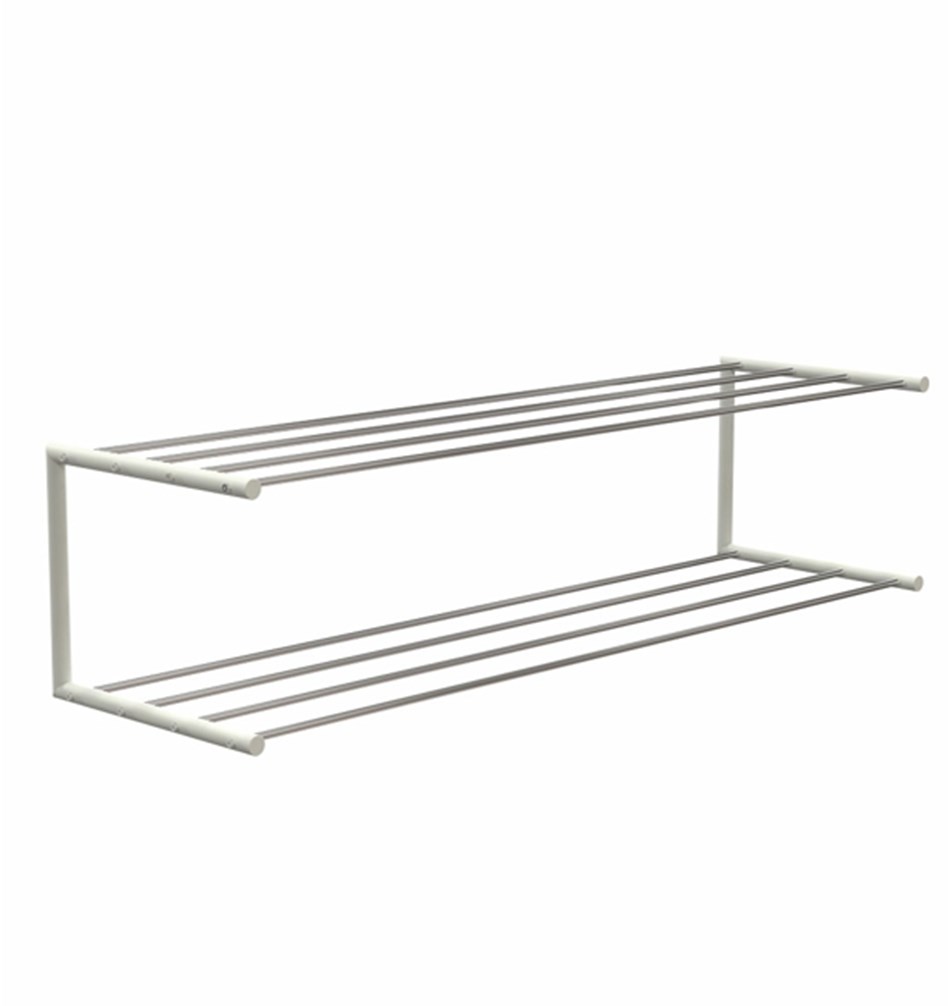 FROST Полка для обуви 2, 100cm » полированная / белая Нержавеющая сталь Белый / полированный O1929-1-W 