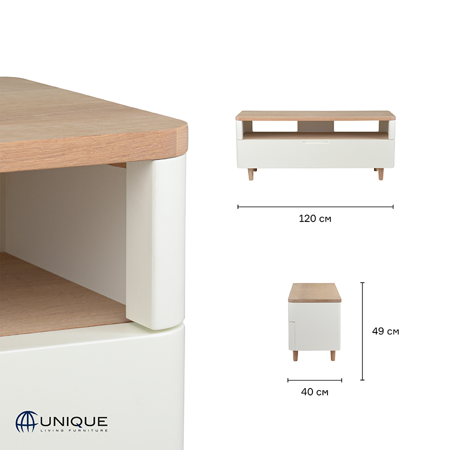 36372231 Тумба под ТВ , amalfi, 120х40х49 см Unique Furniture  - Вид №16