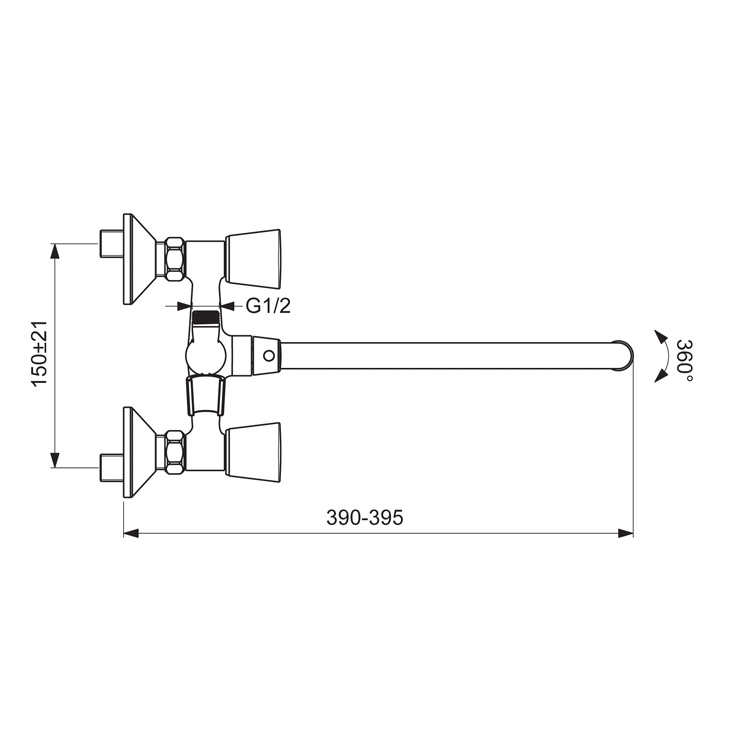 BA346AA Смеситель для ванны/душа VIDIMA QUADRO - Вид №2
