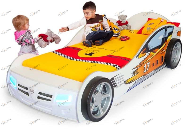 Кровать машина ABC-KING Champion (160*90) Белая 4631147956774