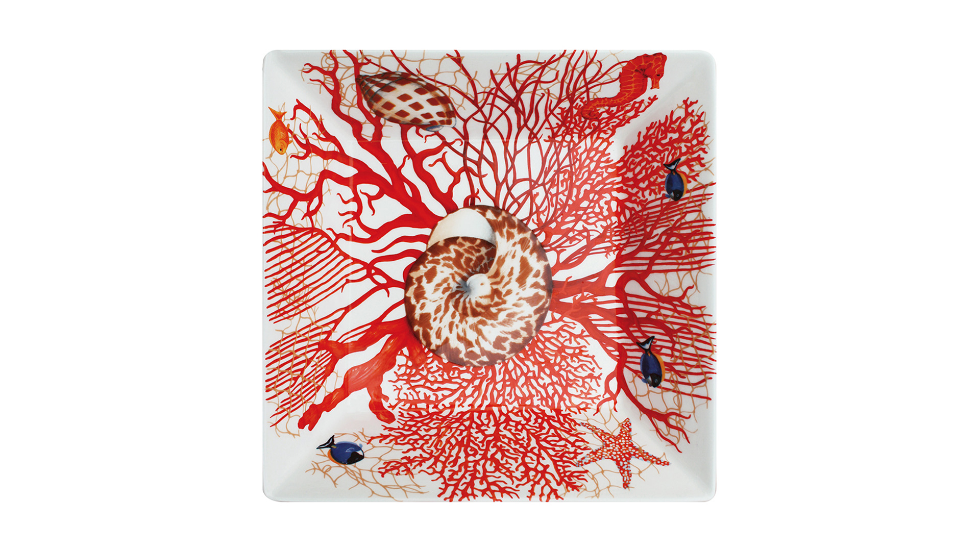 10662263 Taitu Салатник квадратный Taitu "Кораллы" 23,5см Фарфор костяной  - Вид №1