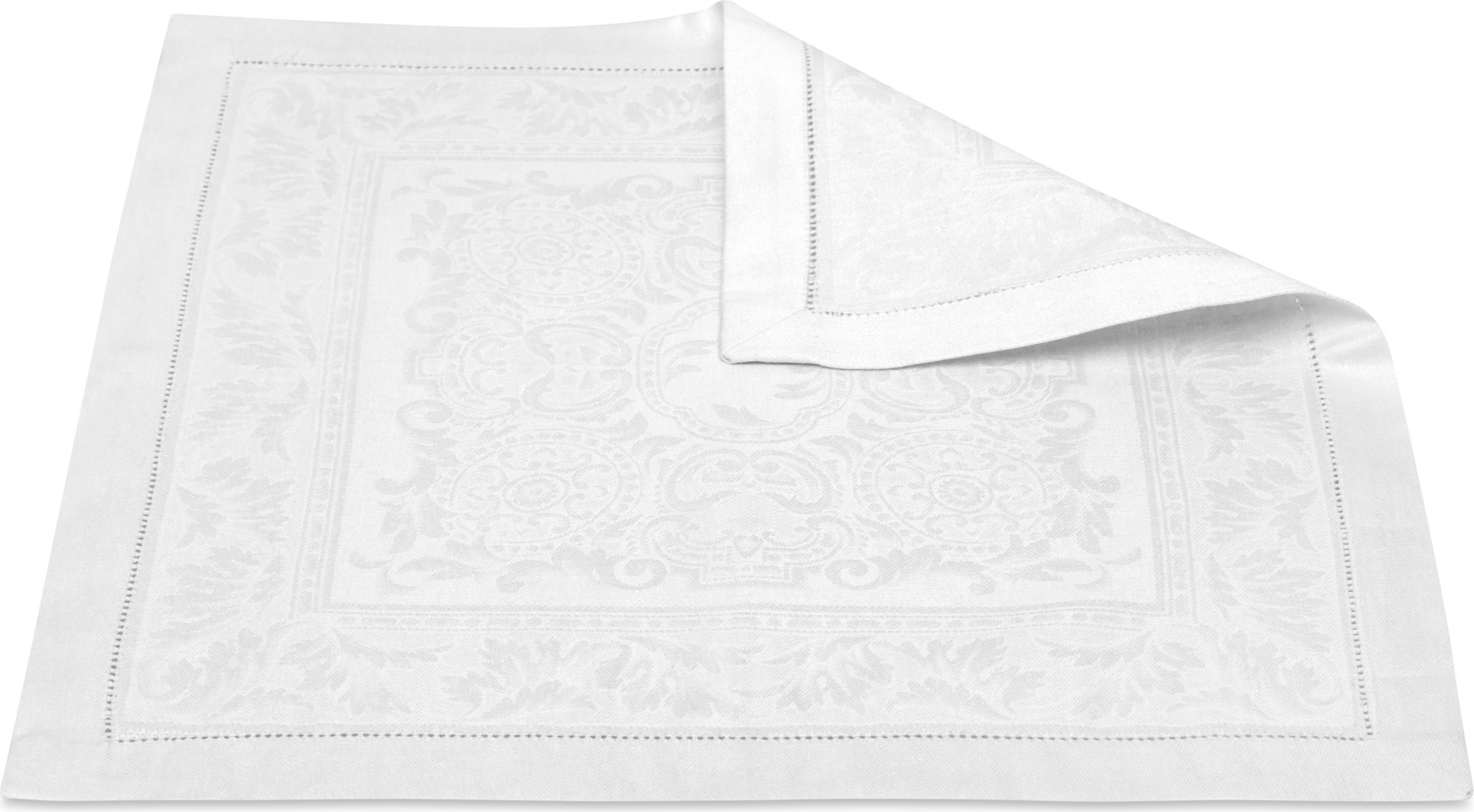 10652861 Яковлевский жаккард Салфетка столовая Яковлевский Жаккард Акантус 45х45см белая, полулен Ткань 