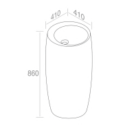 L100T0R0VT.100 Напольная раковина круглая A. e T. Italia SPOT Белый глянцевый AeT ITALIA - Вид №1