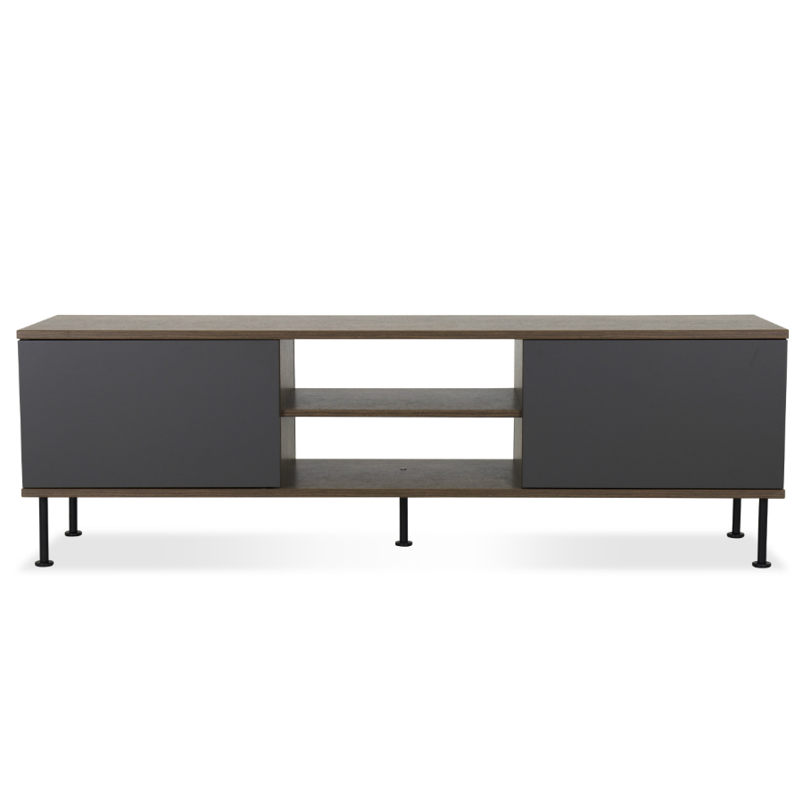 Тумба под ТВ Tenzo Daxx, меламин/металл, 52х163х43 см, серо-коричневая 7162334 - Вид №1