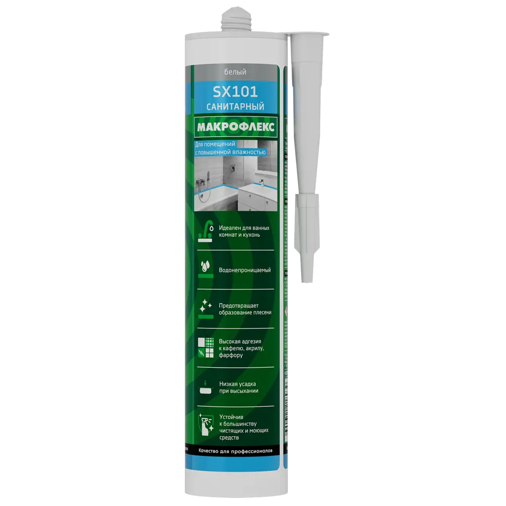 Санитарный герметик Makroflex для ванной и кухни - надежная защита от влаги 83625421 МАКРОФЛЕКС STLM-0042944 - Вид №1