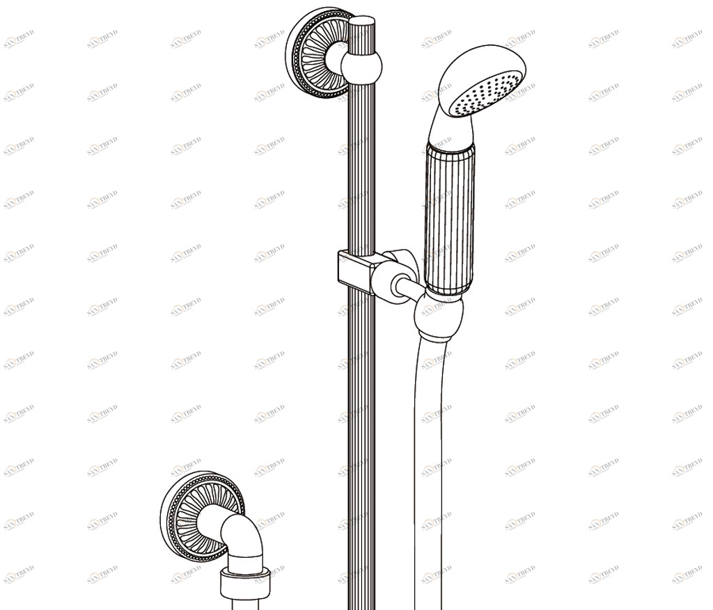C40-2211 C40-2211 Душевой комплект на раздвижной штанге БОНРОШ Cristal & Bronze BONROCHE