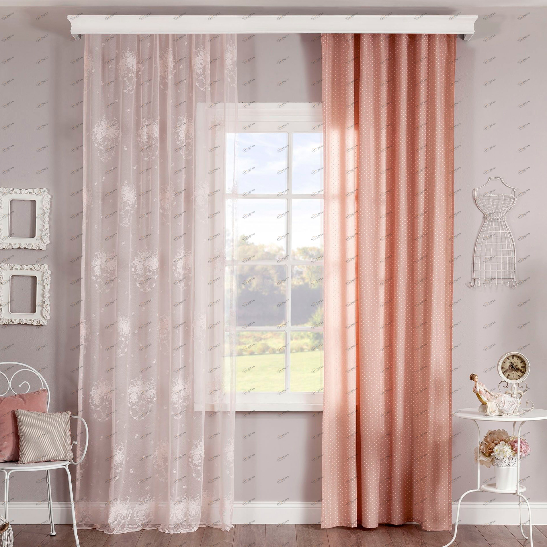 Штора детская бежевая 140х260 см Dream, 1 полотно CILEK ROMANTIC 00-3832643 Бежевый Santreyd