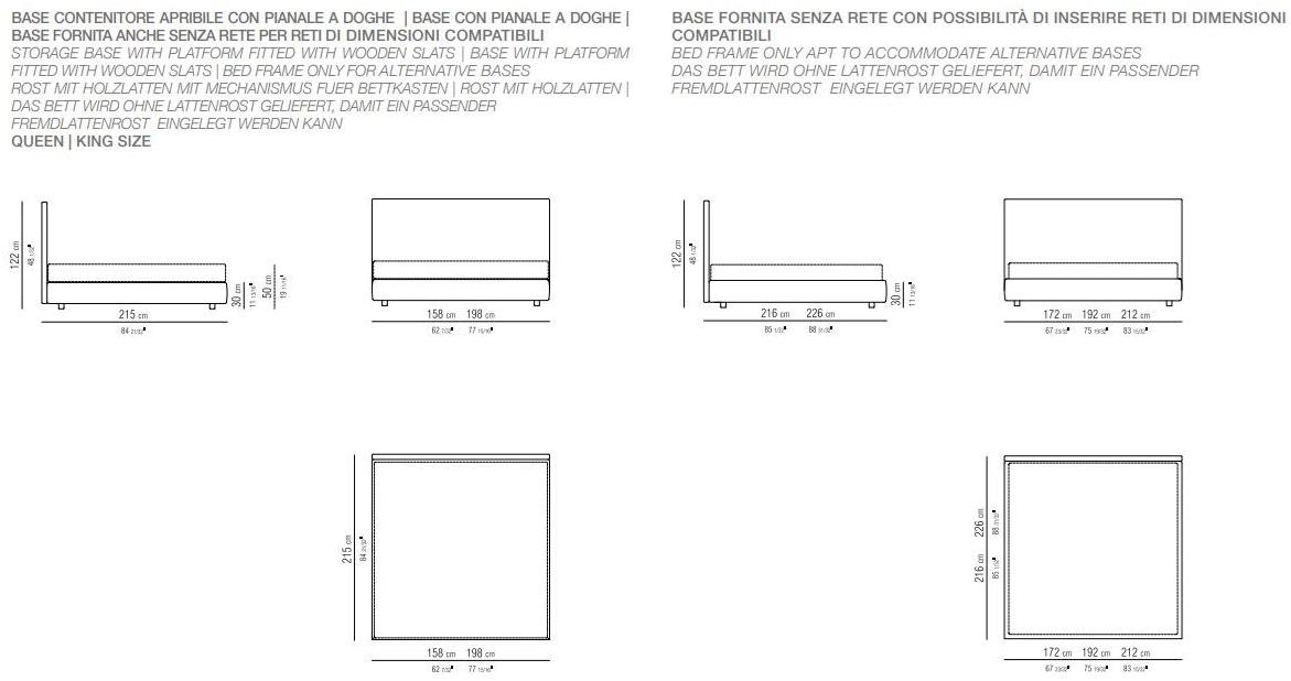Flexform Двуспальная кровать из ткани с мягким изголовьем sun-id-1413359 - Вид №3