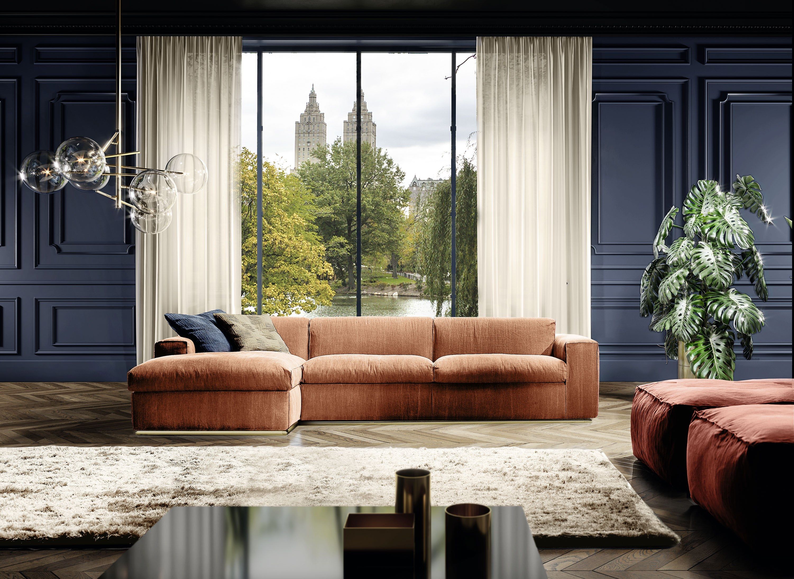 Тканевый диван с полуостровом Former In Italia Steve EVO ARCH-00123027 - Вид №1