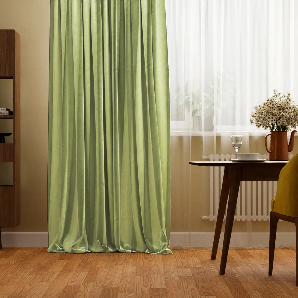 Штора на ленте Рим 160x270 см цвет салатовый 86363114 STLM-2044222 MIAMOZA 