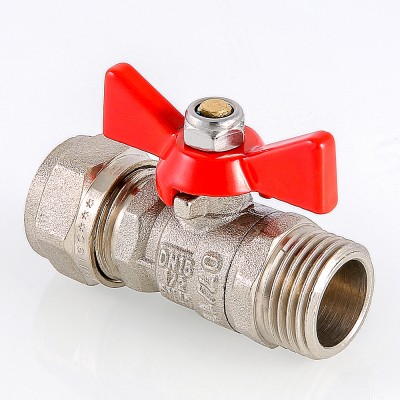 VT.341.N.1604 Кран шаровой с обжимным соединением и наружной резьбой Valtec 16 х 1/2"  - Вид №5