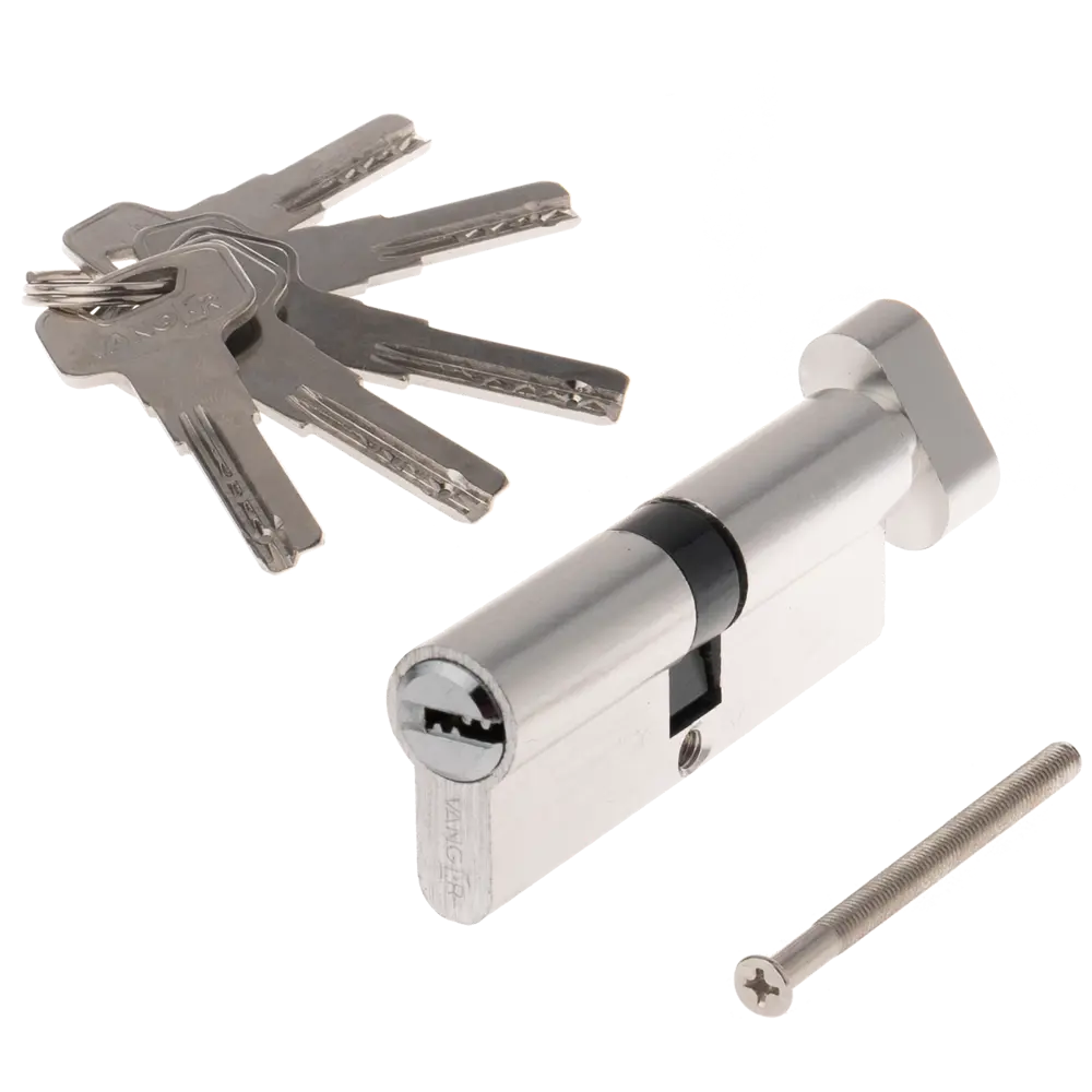 Цилиндр Vanger VM-80 40x40 мм ключ-вертушка цвет хром 89402052 STLM-2131198 Santreyd 