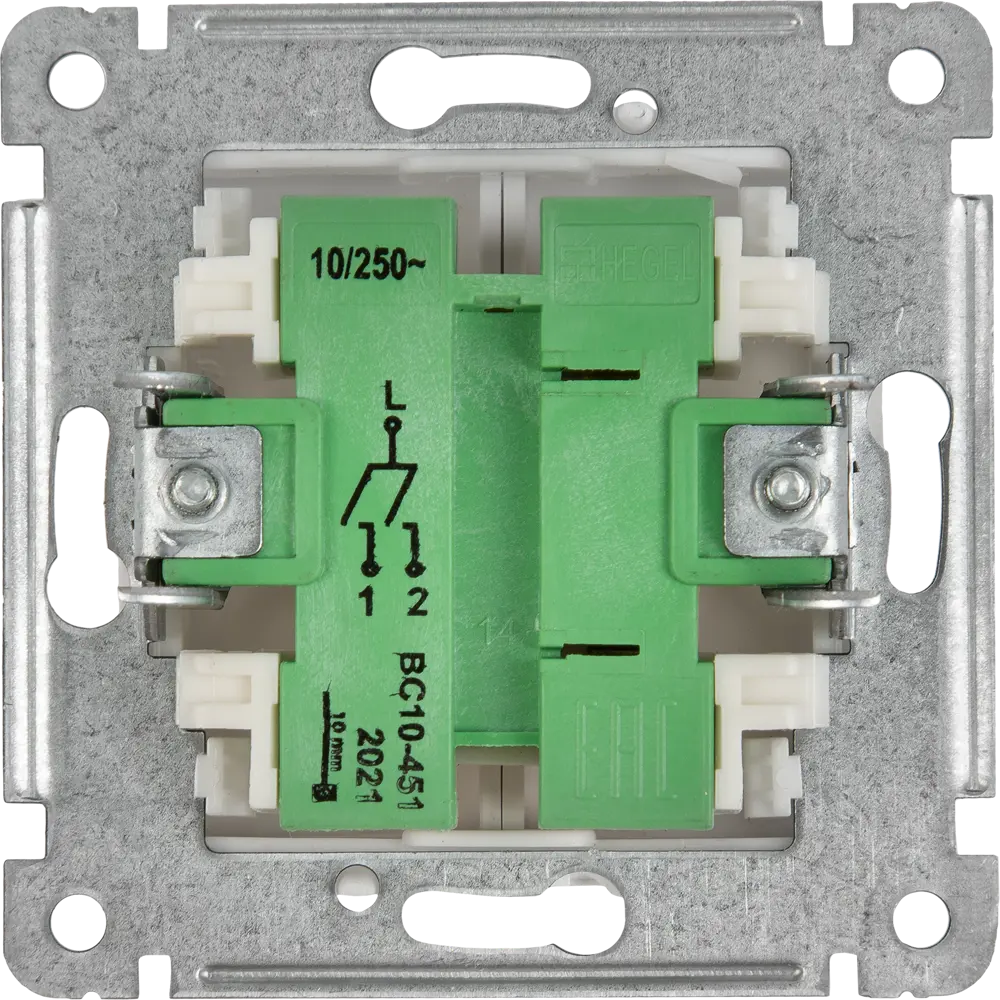 Выключатель встраиваемый Hegel Мастер 2 клавиши цвет белый STLM-2121258 - Вид №2