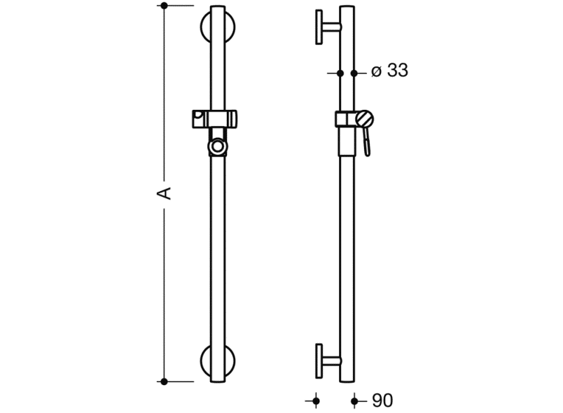 950.33.1S99 Держатель для душа, нестандартная длина HEWI Greifen  - Вид №5
