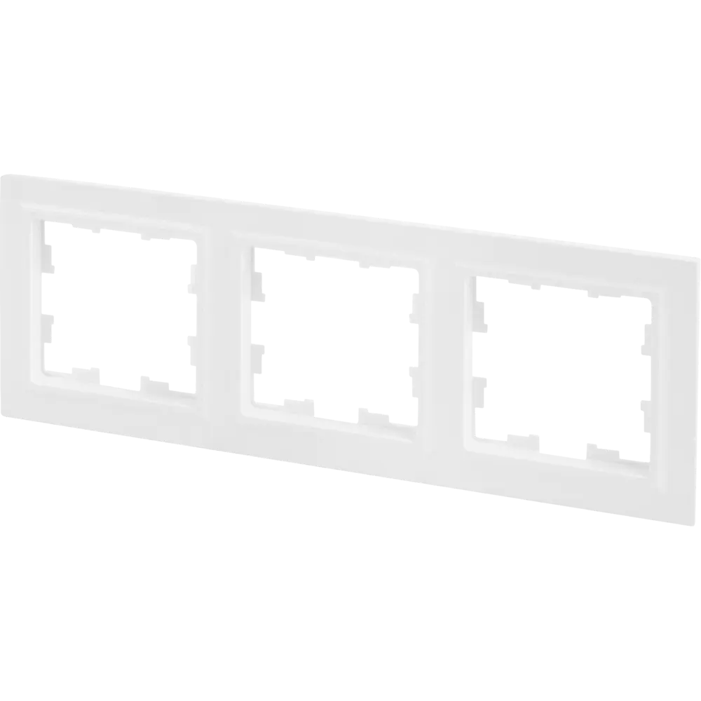 Рамка IEK Brite для розеток и выключателей - 3 модуля, белая глянцевая 87761293 STLM-1385777 - Вид №2