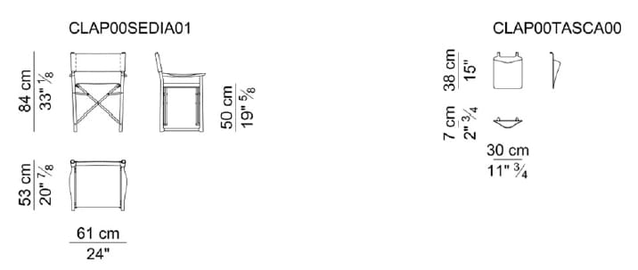 Кожаный складной стул директора i 4 Mariani CLAP ARCH-00024338 - Вид №10