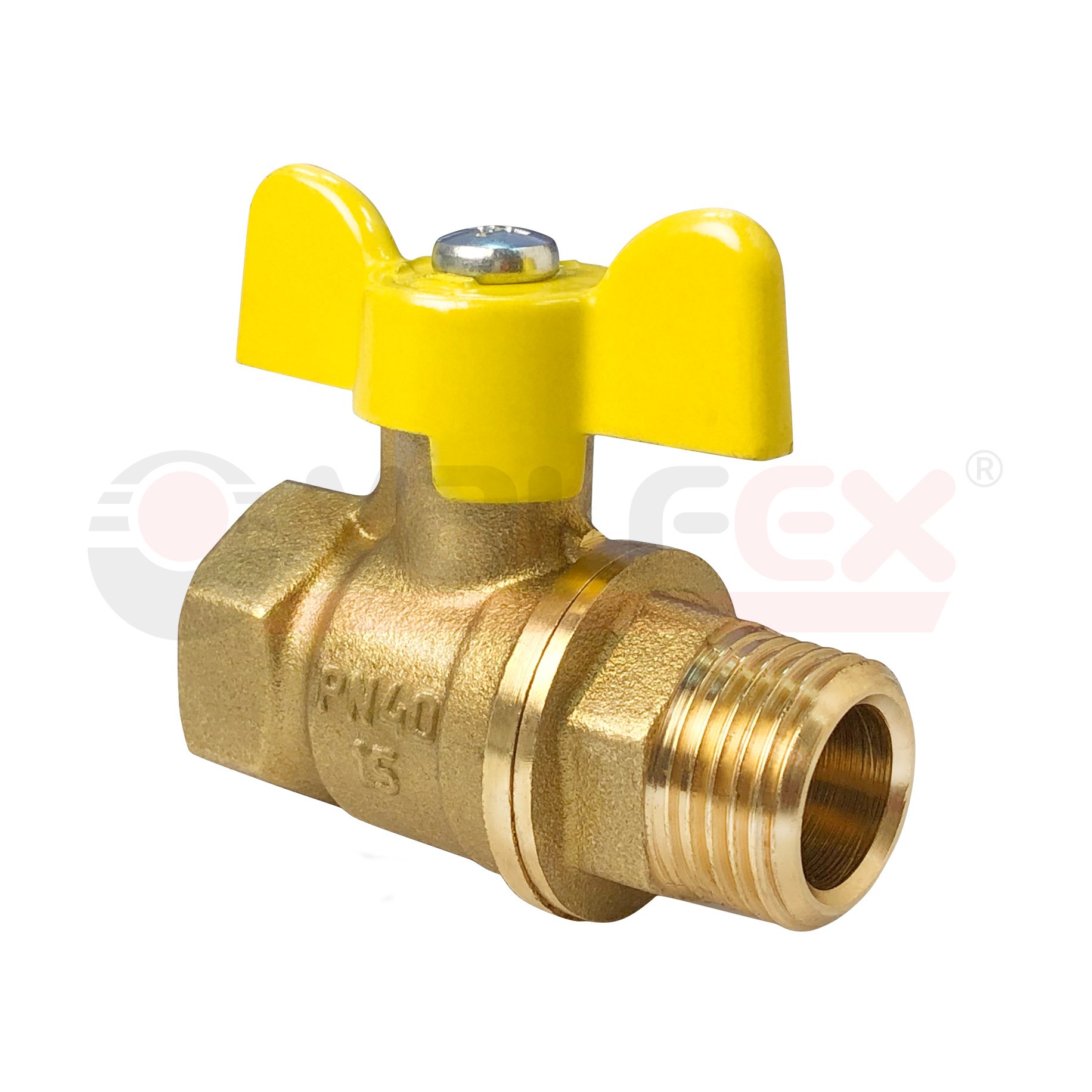 VF.278.LB3.034 Valfex Кран шаровой для газа, ручка-бабочка (внутр.-наруж.)  3/4" 