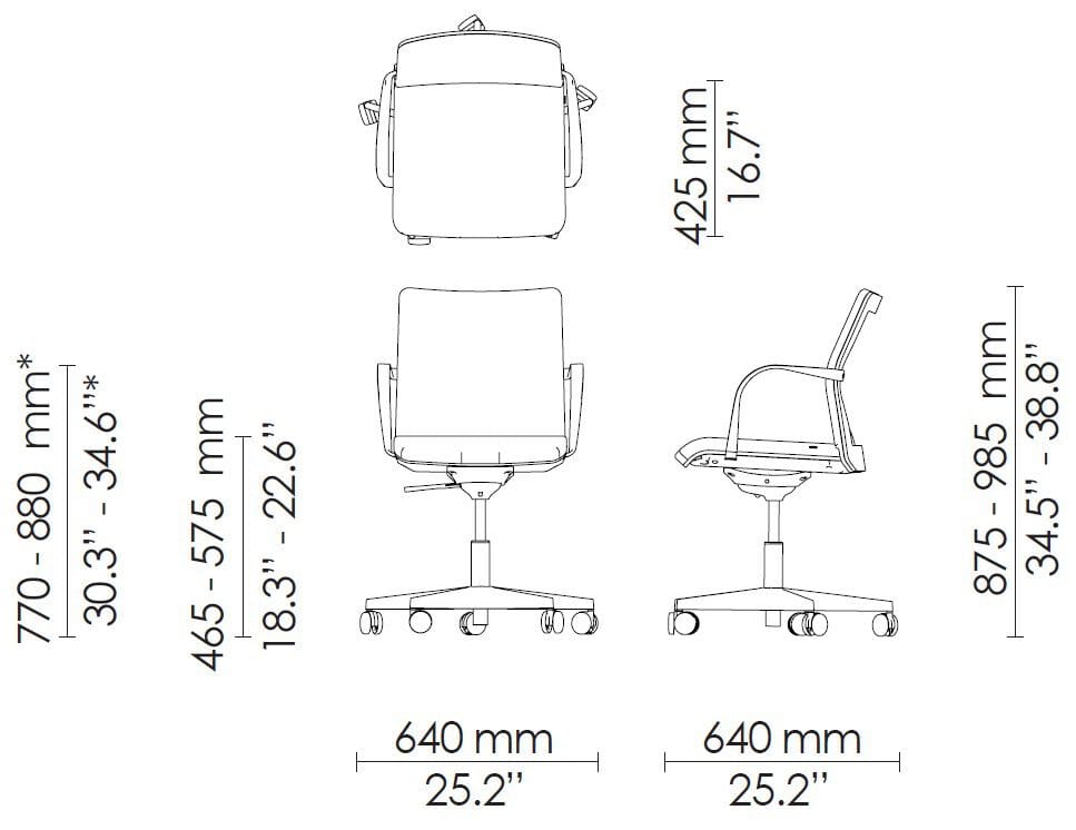 Поворотный офисный стул с колесами Howe MN1 ARCH-00095011 - Вид №5