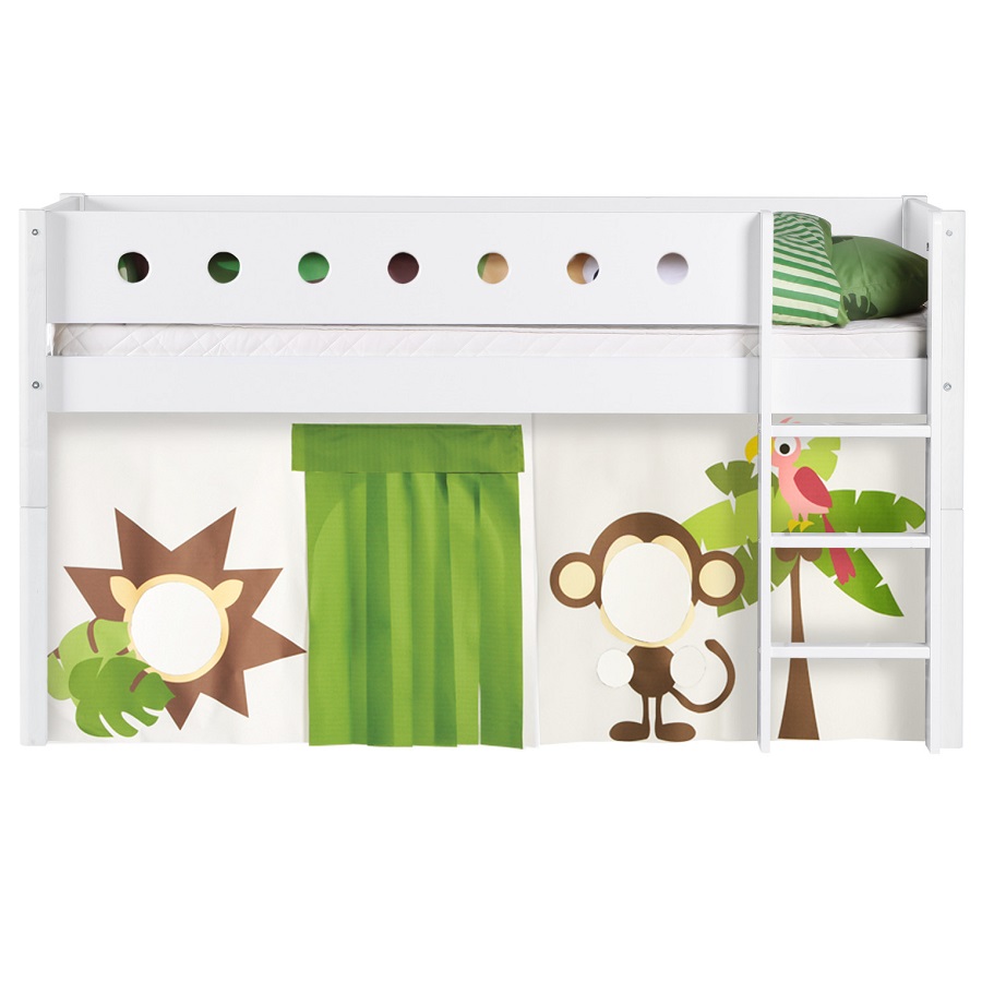 Кровать Flexa White с лестницей, 200 см, белая 801730940 - Вид №2