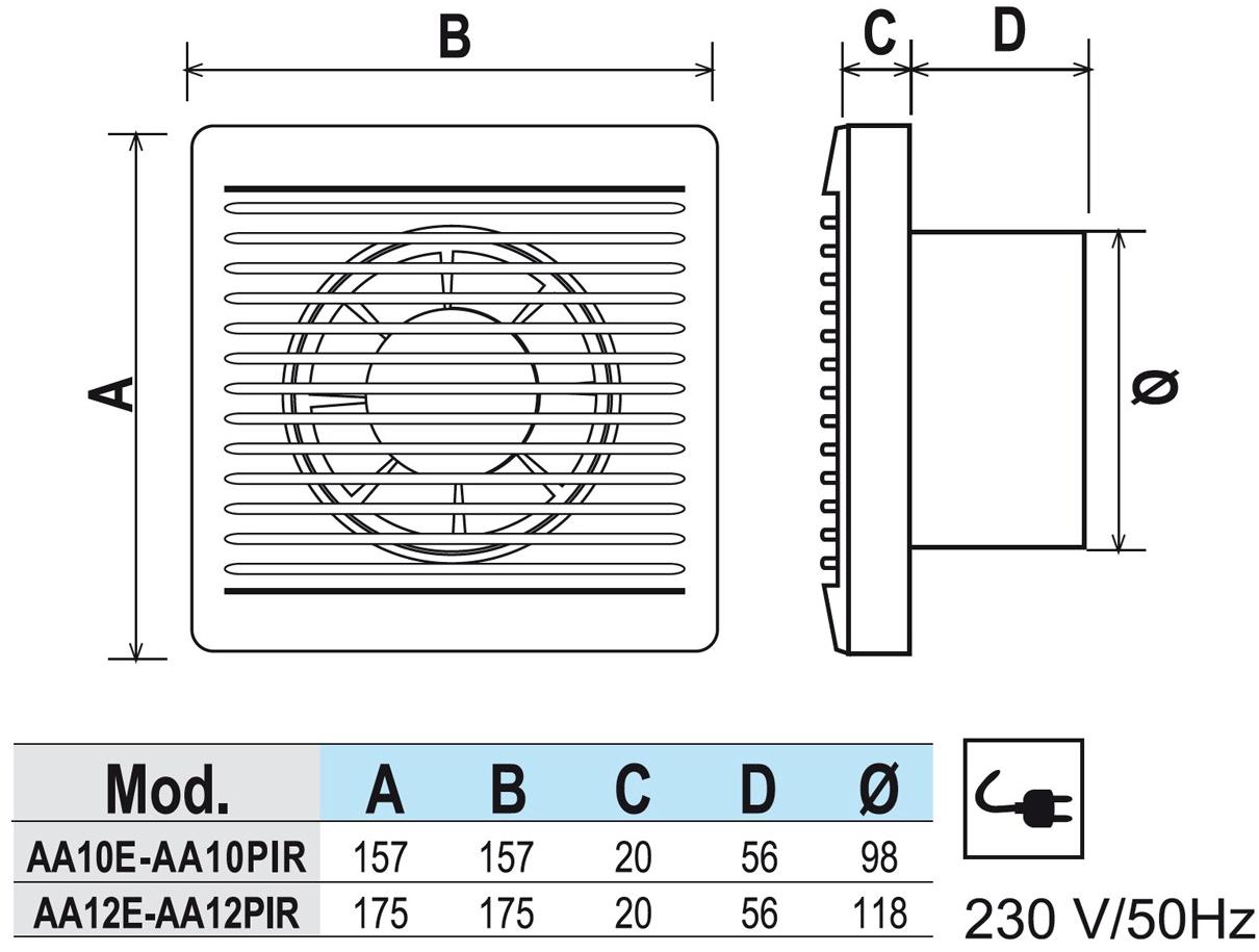 First Corporation Настенный осевой вентилятор La ventilazione Aa12e - Вид №2