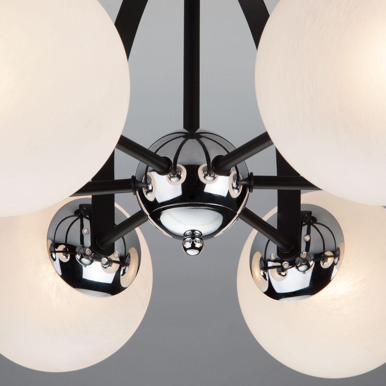 Потолочная люстра Eurosvet Globe 70082/6 хром/черный EUROSVET GLOBE 184387 Белый - Вид №1