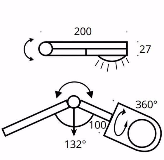Top Light Поворотный светодиодный потолочный светильник с гибким кронштейном Light finger sun-id-1461993 - Вид №1