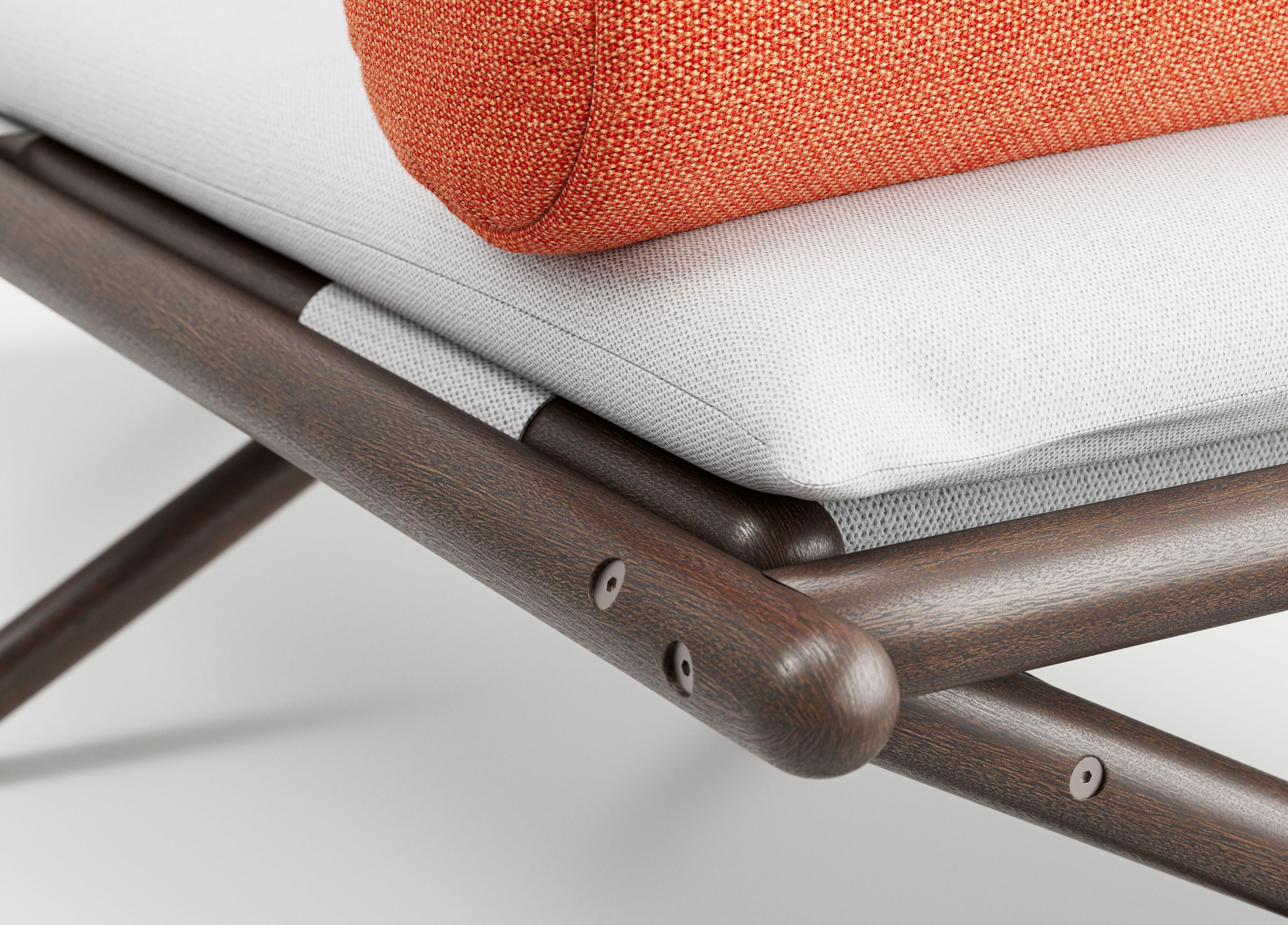 Садовая кровать с откидывающейся спинкой из красного дерева и ткани Exteta Razzi ARCH-00063260 - Вид №3
