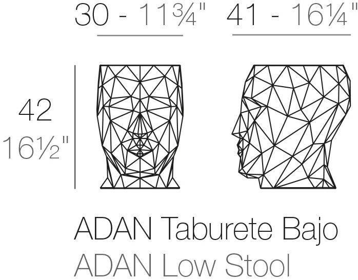 VONDOM Табурет садовый низкий пластиковый Adan sun-id-1380281 - Вид №3