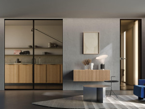 Стеклянная и алюминиевая панель для раздвижных дверей