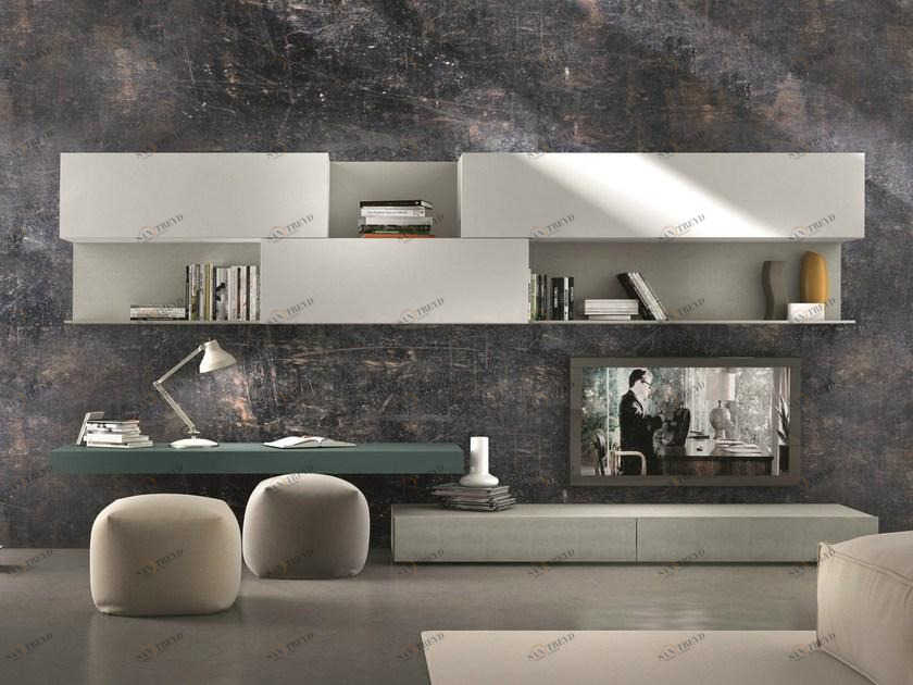 Presotto Настенная модульная оборудованная стенка с подставкой под телевизор I-modulart sun-id-1358416