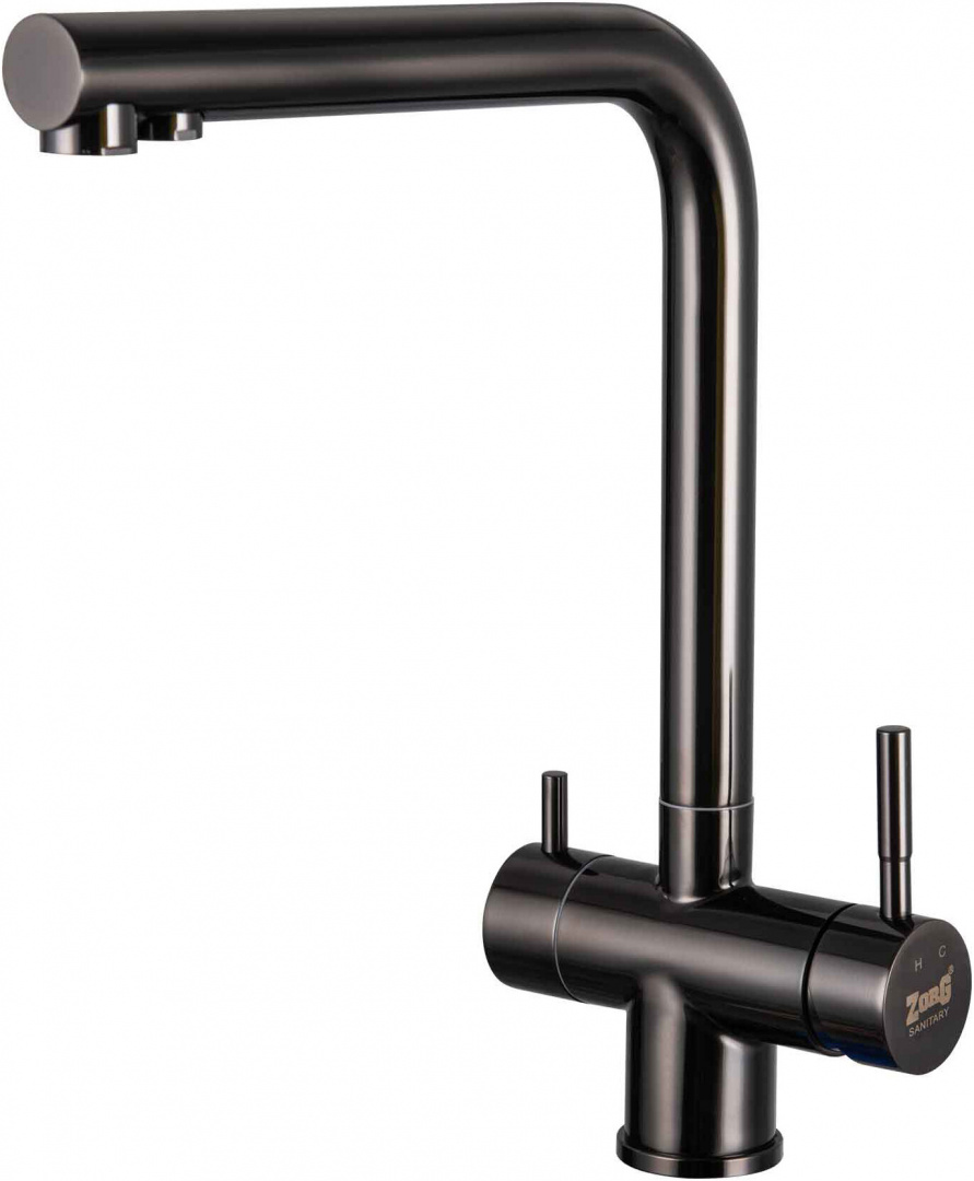Смеситель ZorG Inox SZR-2020 GRAFIT для кухонной мойки, графит