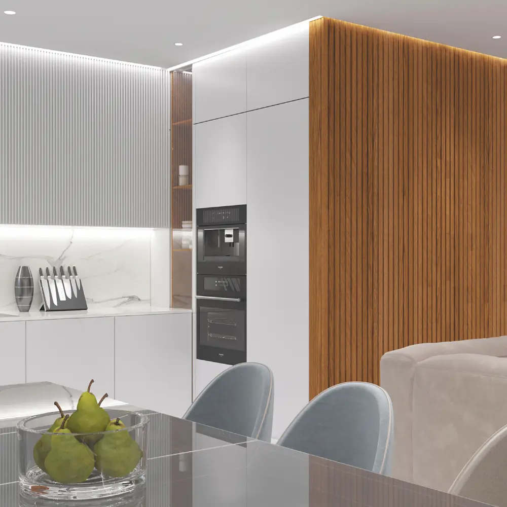 PORTIKA Декоративная рейка МДФ Орех для интерьерного дизайна 89366522 STLM-1512791 - Вид №2