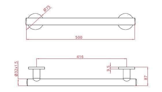 Хромированная ручка безопасности из нержавеющей стали Goman Leonardo Deluxe ARCH-00122531 - Вид №14