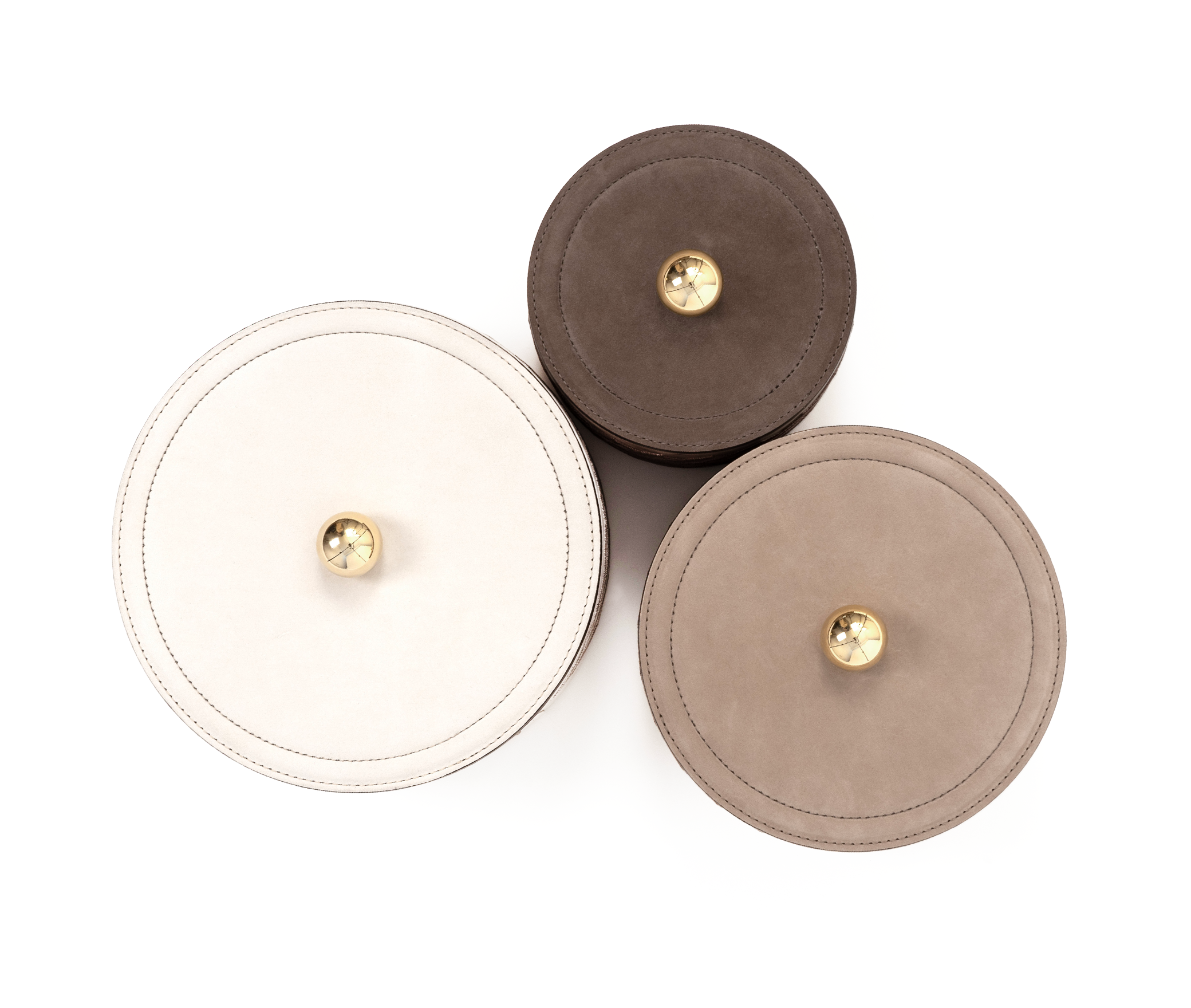 Lily Box - Ø 17XH8 см / металл-хром / нубук-кожа серо-коричневый Pinetti 00.1681.038.048 - Вид №8