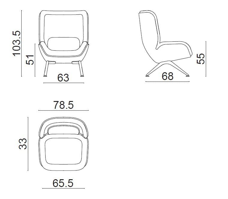 Кресло из ткани и кожи Arper Lepal ARCH-00019894 - Вид №12