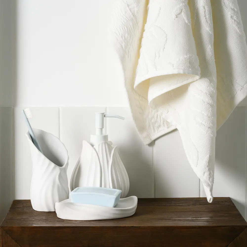 Дозатор для жидкого мыла Fleur цвет белый MOROSHKA STLM-2211580 - Вид №4