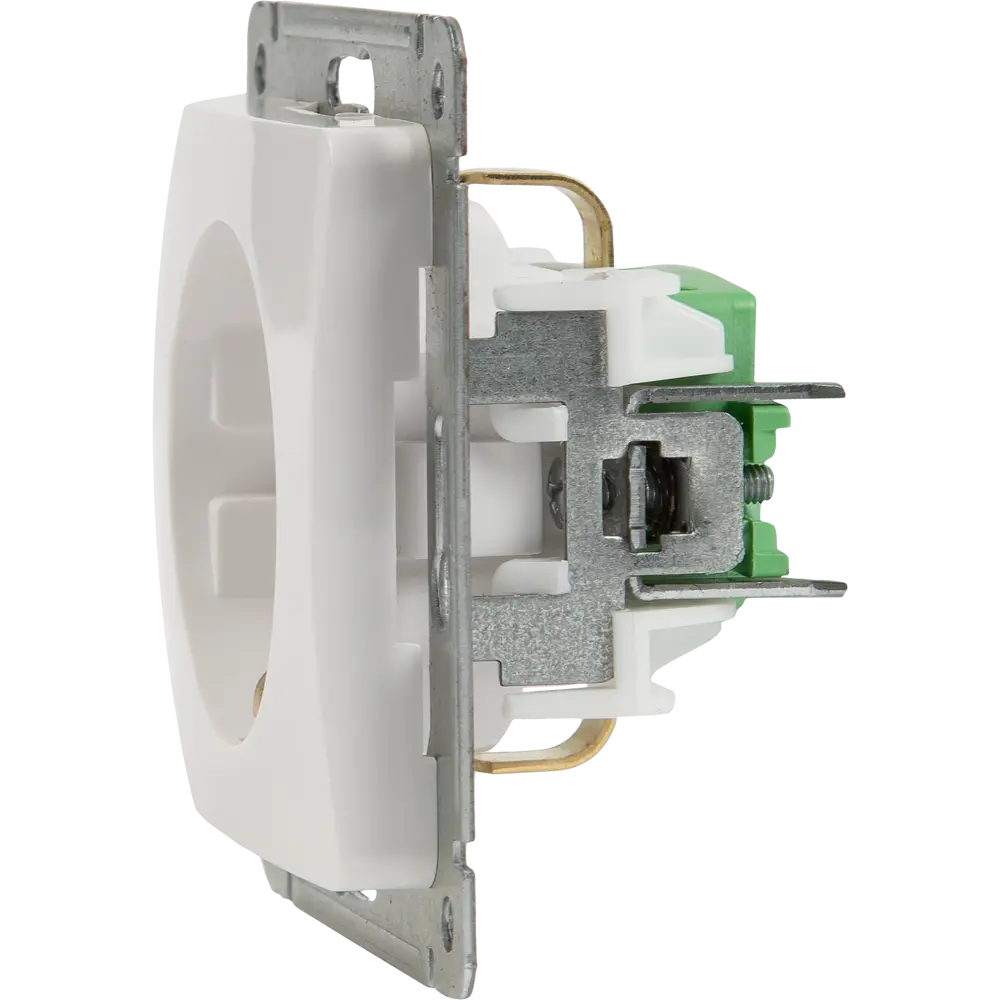 Розетка встраиваемая Hegel Мастер с заземлением со шторками цвет белый STLM-2044537 - Вид №4