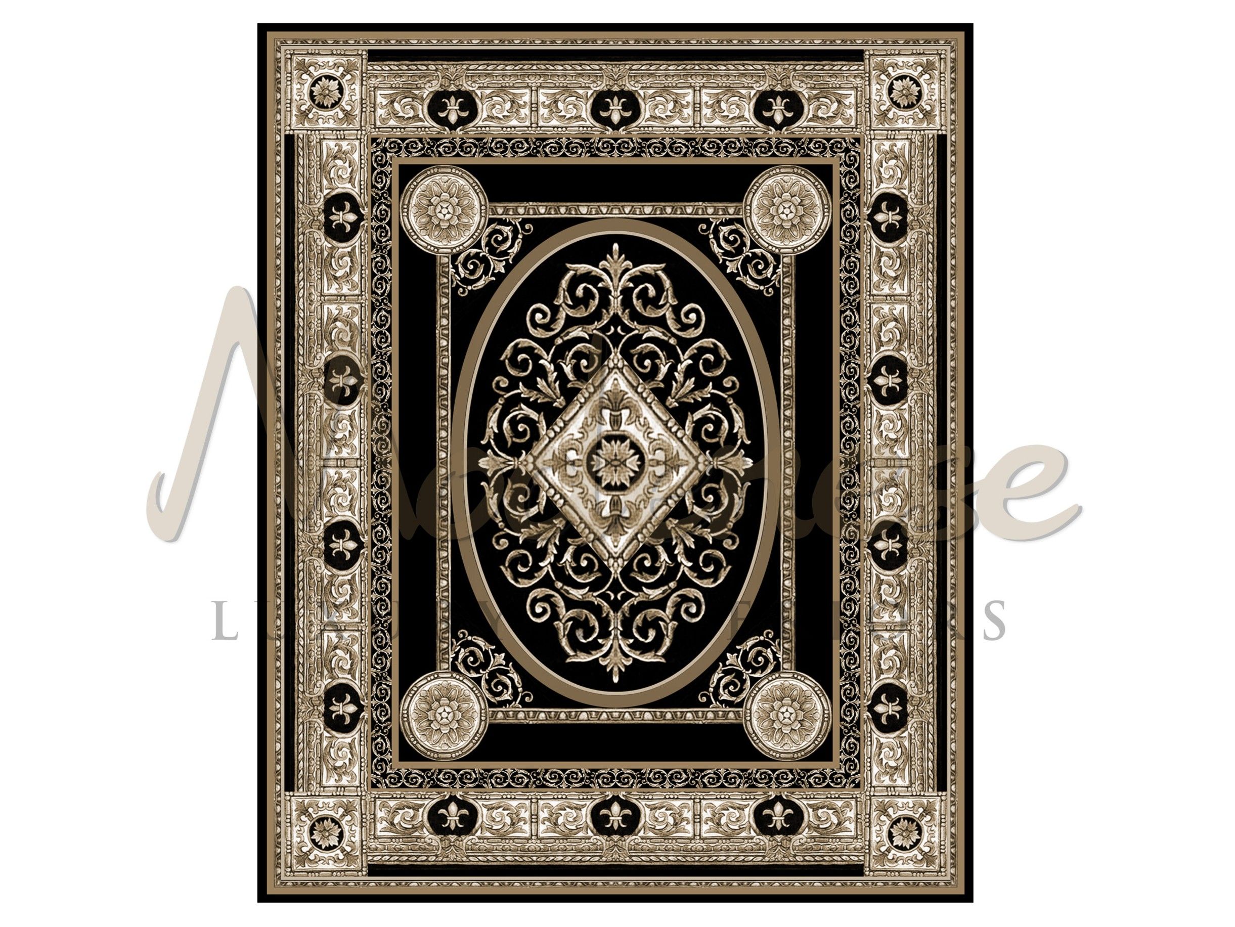 Шелковый прямоугольный ковер Modenese Luxury Interiors ковры и ковры ARCH-00029579