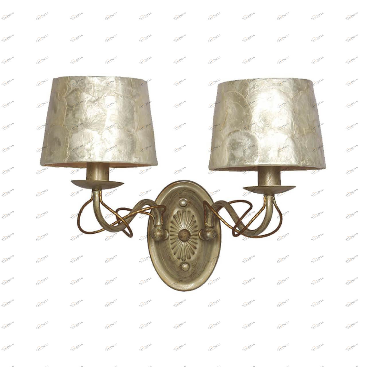 Бра металлическое на 2 лампы серое Cockle 1302-2W FAVOURITE COCKLE 00-3930950 Бежевый 